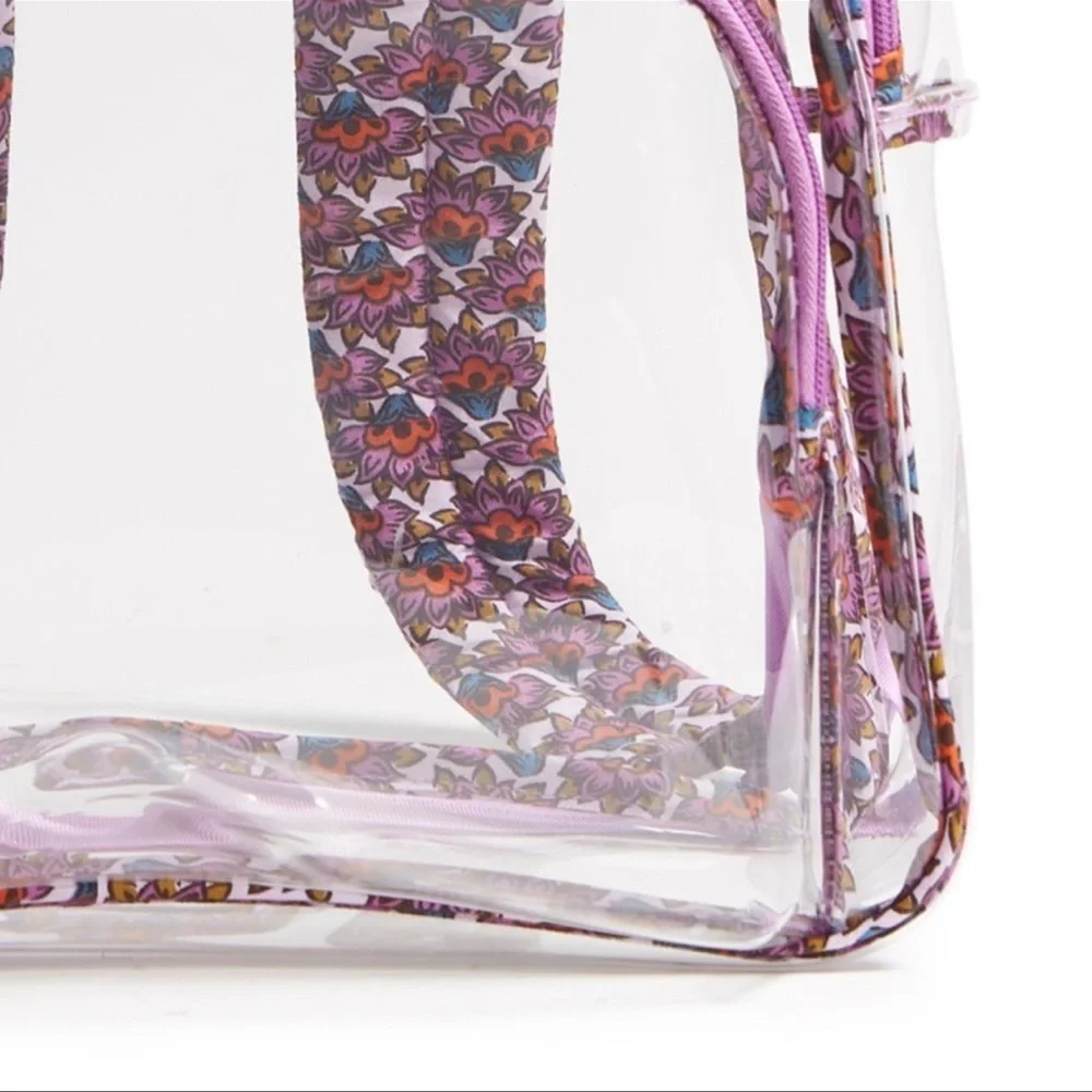 VERA BRADLEY wTransparent Backpack with Purple Floral Design